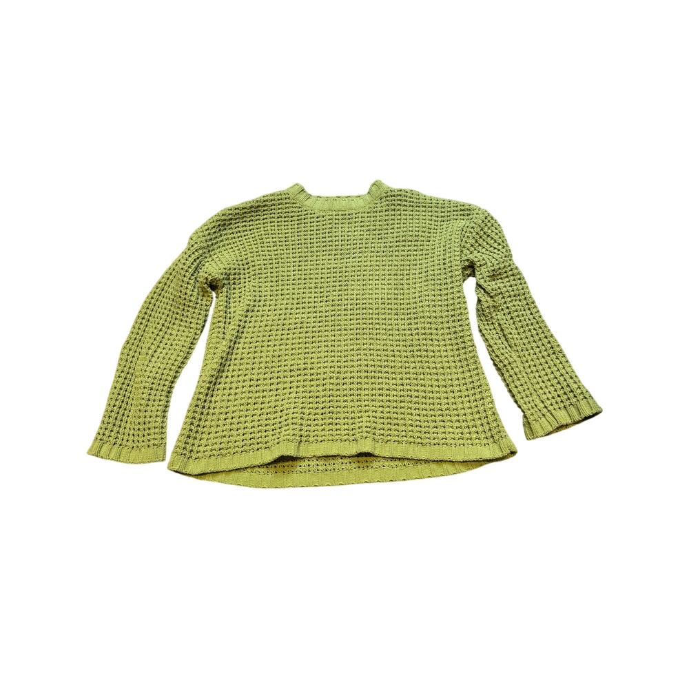 Billabong Green Waffle Knit Sweater Casual Cozy Pullover